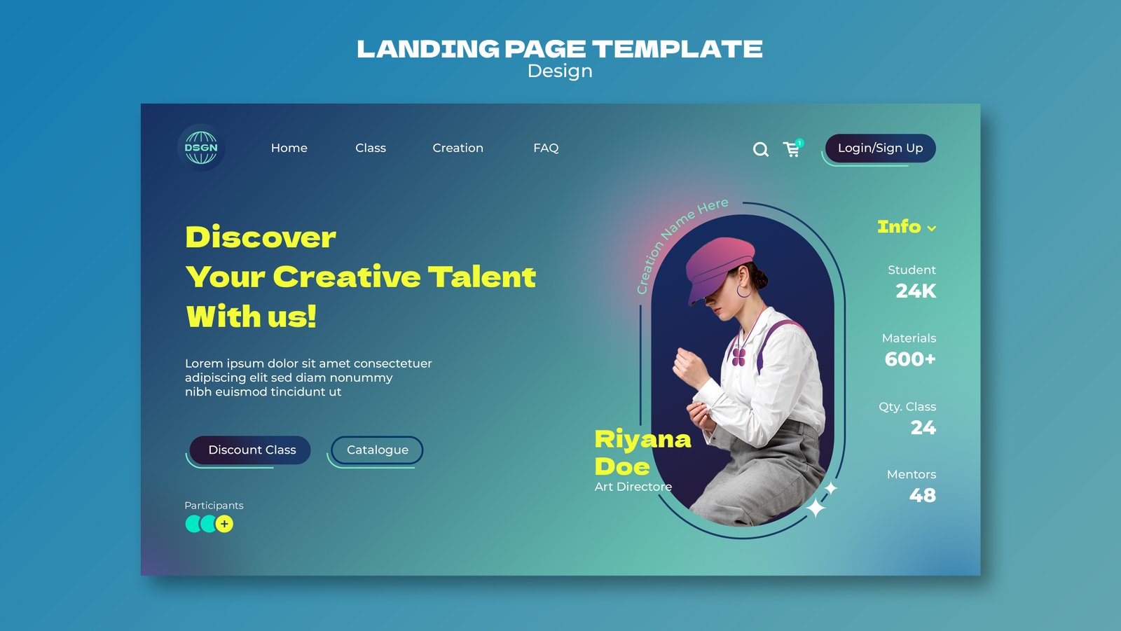 Apercu de template landing page pour site vitrine